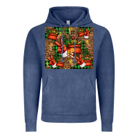 Vintage Denim Christmas Santa Claus peace hand Vintage Hoodie - Jasminsmagicworld