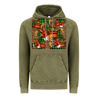 Vintage Olive Christmas Santa Claus peace hand Vintage Hoodie - Jasminsmagicworld