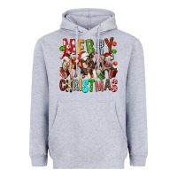 Heather Grey Merry christmas pigs Heavyweight Hoodie - FaDigitalArtStudio