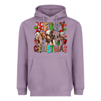 Lavender Merry christmas pigs Heavyweight Hoodie - FaDigitalArtStudio