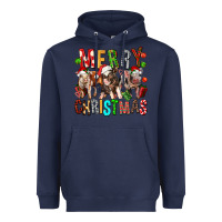 Navy Merry christmas pigs Heavyweight Hoodie - FaDigitalArtStudio