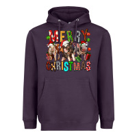 Plum Merry christmas pigs Heavyweight Hoodie - FaDigitalArtStudio