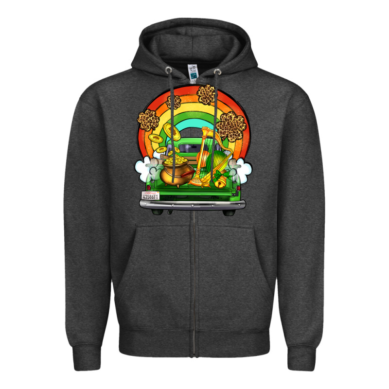 St. Patrick's Day Truck Zipper Hoodie by OliviaCreatesArt | Teevron