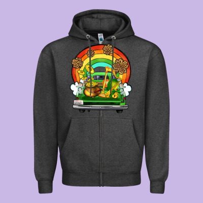 St. Patrick's Day Truck Zipper Hoodie Designed By Oliviacreatesart