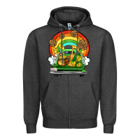 Charcoal Heather St. Patrick's Day truck Zipper Hoodie - OliviaCreatesArt