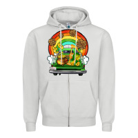 Dove Grey St. Patrick's Day truck Zipper Hoodie - OliviaCreatesArt