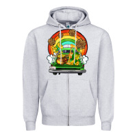 Heather Grey St. Patrick's Day truck Zipper Hoodie - OliviaCreatesArt