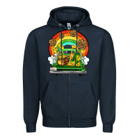 Navy St. Patrick's Day truck Zipper Hoodie - OliviaCreatesArt
