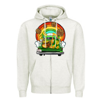 Oatmeal Heather St. Patrick's Day truck Zipper Hoodie - OliviaCreatesArt