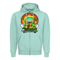 Seafoam St. Patrick's Day truck Zipper Hoodie - OliviaCreatesArt