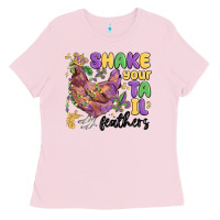 Bubblegum Pink shake your tail feathers Ladies Tee - MaliasSmallBusiness