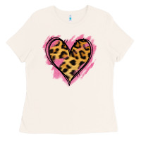 Bone Leopard Pink Glitter Heart Ladies Tee - Jasminsmagicworld