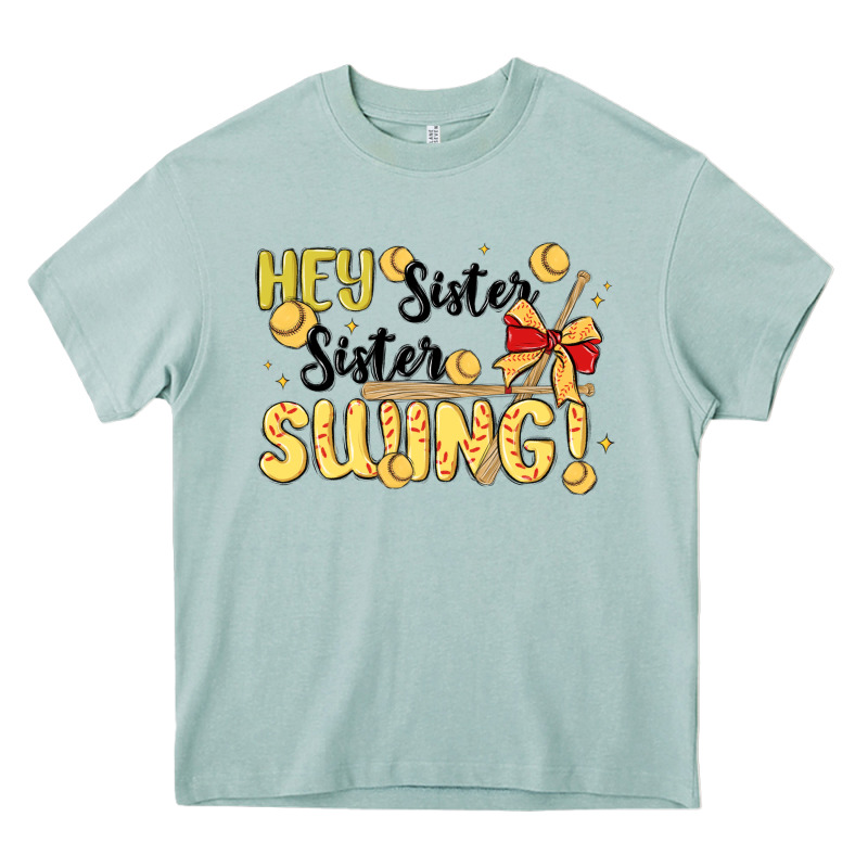 Softball Sister Heavy Core Tee by MaliasSmallBusiness | Teevron