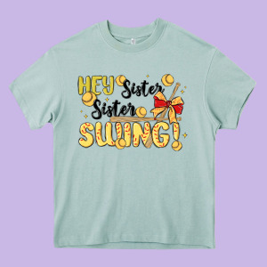 Softball Sister Heavy Core Tee Designed By Maliassmallbusiness