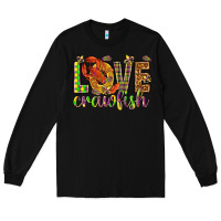 Black Mardi Gras love crawfish Long Sleeve Tee - NancyCooperArtShop