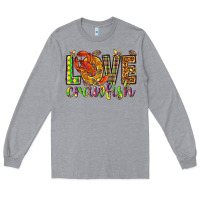 Heather Grey Mardi Gras love crawfish Long Sleeve Tee - NancyCooperArtShop