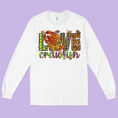 Mardi Gras Love Crawfish Long Sleeve Tee Designed By Nancycooperartshop