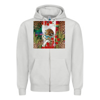 Dove Grey Mexico flag Zipper Hoodie - FaDigitalArtStudio