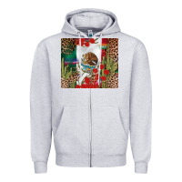 Heather Grey Mexico flag Zipper Hoodie - FaDigitalArtStudio