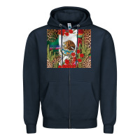 Navy Mexico flag Zipper Hoodie - FaDigitalArtStudio