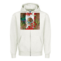 Oatmeal Heather Mexico flag Zipper Hoodie - FaDigitalArtStudio