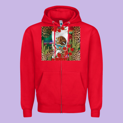 Mexico Flag Zipper Hoodie Designed By Fadigitalartstudio