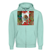 Seafoam Mexico flag Zipper Hoodie - FaDigitalArtStudio