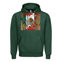 Sports Green Mexico flag Zipper Hoodie - FaDigitalArtStudio