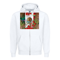 White Mexico flag Zipper Hoodie - FaDigitalArtStudio