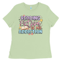 Matcha reading fiction is my addiction Ladies Tee - MaliasSmallBusiness