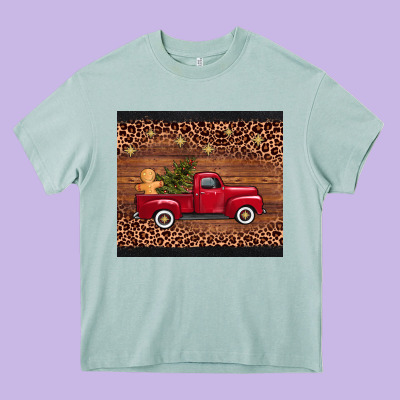 Christmas Truck Heavy Core Tee Designed By Adodesignshop