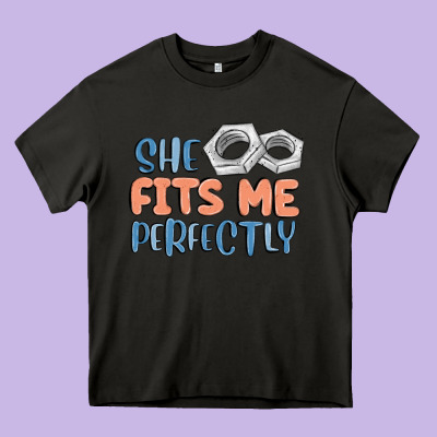 She Fits Me Perfectly Heavy Core Tee Designed By Maliassmallbusiness