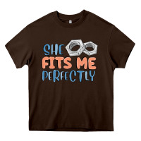 Chocolate Brown she fits me perfectly Heavy Core Tee - MaliasSmallBusiness