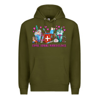 Army Green Coffee Nurse Repeat Nurse Coffee Cups Premium Hoodie - FaDigitalArtStudio