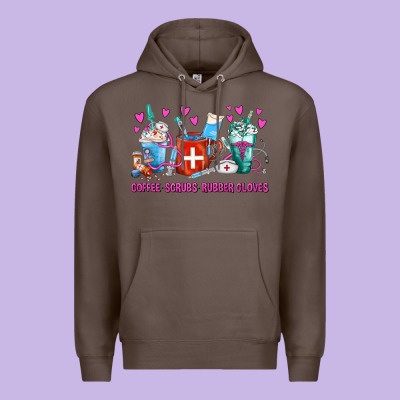 Coffee Nurse Repeat Nurse Coffee Cups Premium Hoodie Designed By Fadigitalartstudio