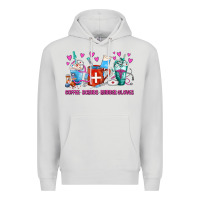 Dove Grey Coffee Nurse Repeat Nurse Coffee Cups Premium Hoodie - FaDigitalArtStudio