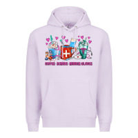 Lilac Coffee Nurse Repeat Nurse Coffee Cups Premium Hoodie - FaDigitalArtStudio