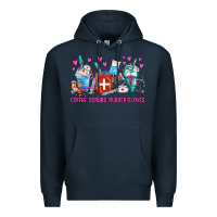 Navy Coffee Nurse Repeat Nurse Coffee Cups Premium Hoodie - FaDigitalArtStudio