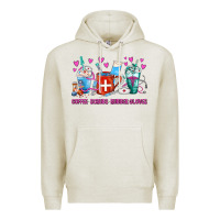 Oatmeal Heather Coffee Nurse Repeat Nurse Coffee Cups Premium Hoodie - FaDigitalArtStudio
