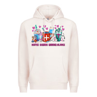 Pale Pink Coffee Nurse Repeat Nurse Coffee Cups Premium Hoodie - FaDigitalArtStudio