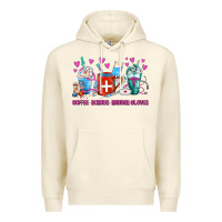 Sandshell Coffee Nurse Repeat Nurse Coffee Cups Premium Hoodie - FaDigitalArtStudio