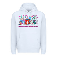 White Coffee Nurse Repeat Nurse Coffee Cups Premium Hoodie - FaDigitalArtStudio