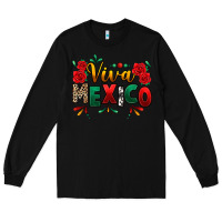 Black Viva Mexico Cinco De Mayo Long Sleeve Tee - texasbilliewilder