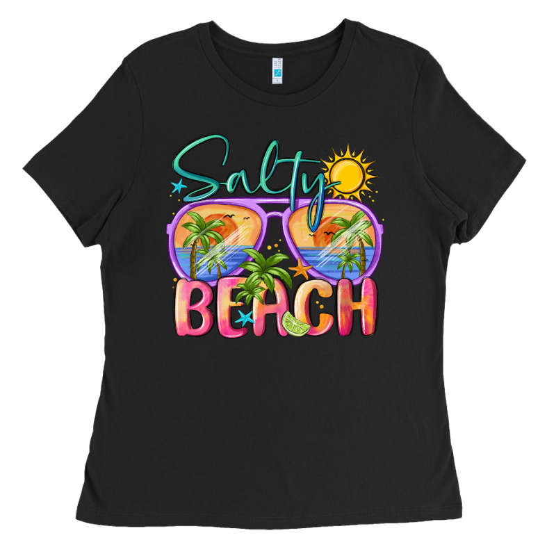 Salty Beach Ladies Tee by MaliasSmallBusiness | Teevron
