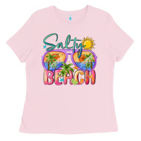 Bubblegum Pink salty beach Ladies Tee - MaliasSmallBusiness