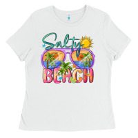 White salty beach Ladies Tee - MaliasSmallBusiness