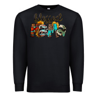 Black Blessed Mama Premium Sweatshirt - FaDigitalArtStudio