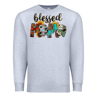 Heather Grey Blessed Mama Premium Sweatshirt - FaDigitalArtStudio