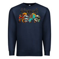 Navy Blessed Mama Premium Sweatshirt - FaDigitalArtStudio