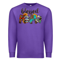 Purple Blessed Mama Premium Sweatshirt - FaDigitalArtStudio